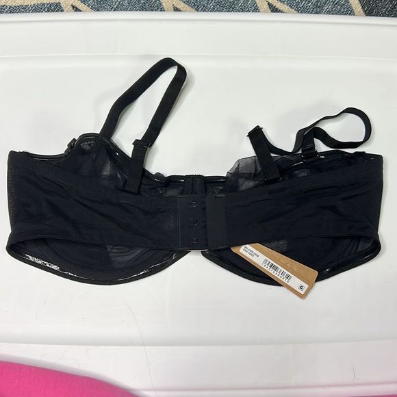 NWT SKIMS Ultra Fine Mesh Strapless Underwire Bra Onyx - Picture 5 of 6